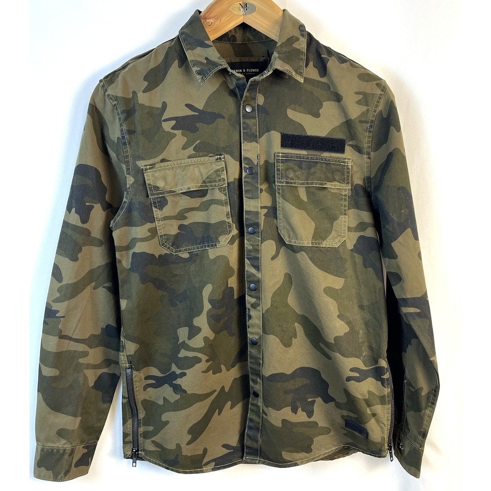 NWT Denim & Flower Ricky Singh Unisex Camouflage Overshirt Shirt/Jacket Size M